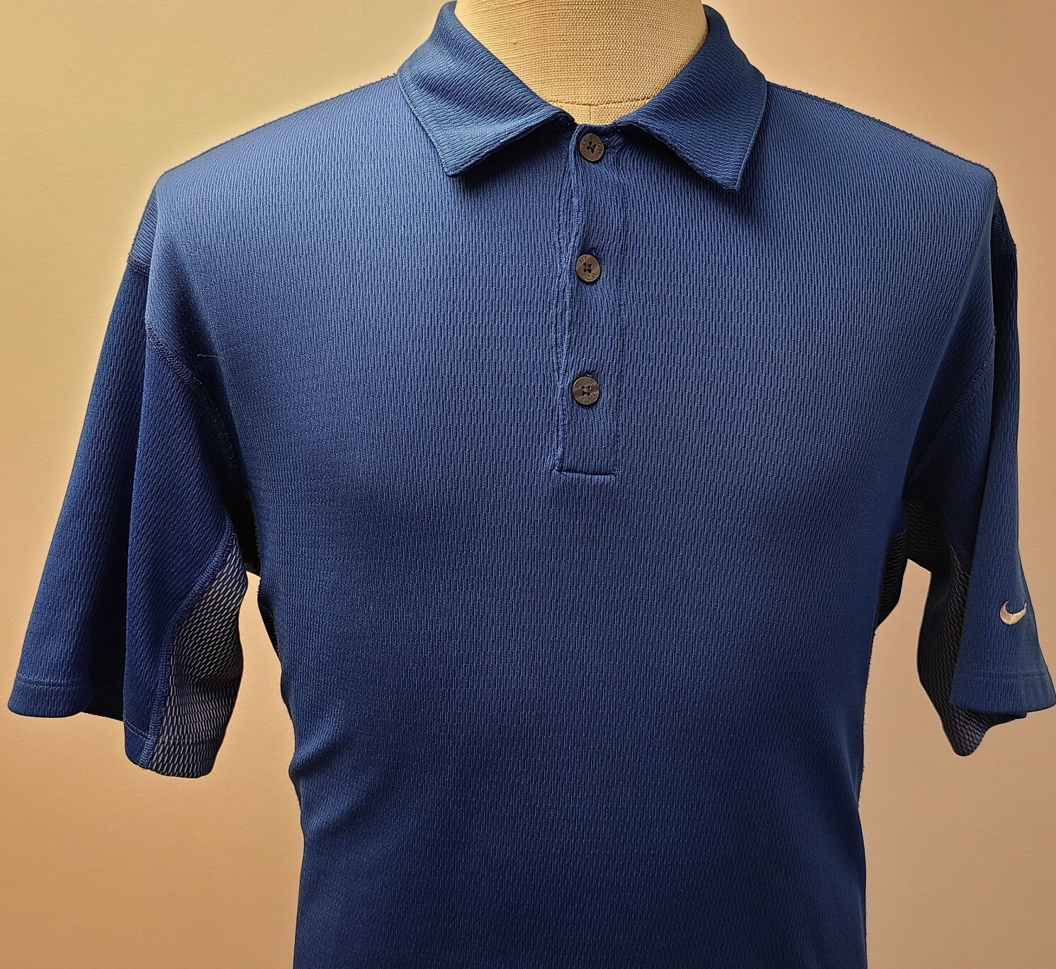 Nike Sphere React Athletic Golf Polo Shirt Top Blue Men's Large ~ Pre-owned gallery