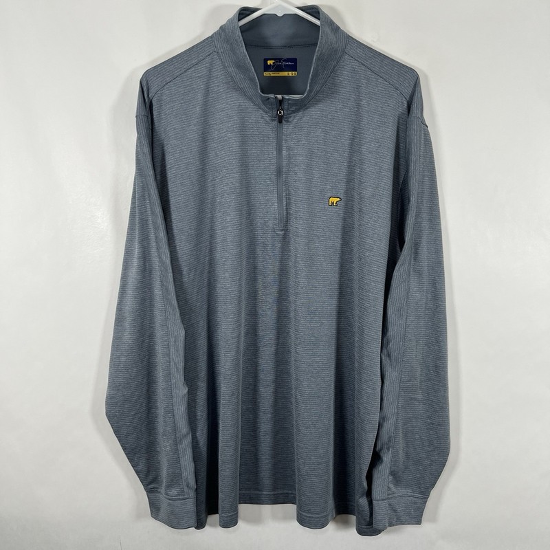Jack Nicklaus 1/4 Zip Performance Pullover Mens Size XL Light Blue Striped EUC gallery