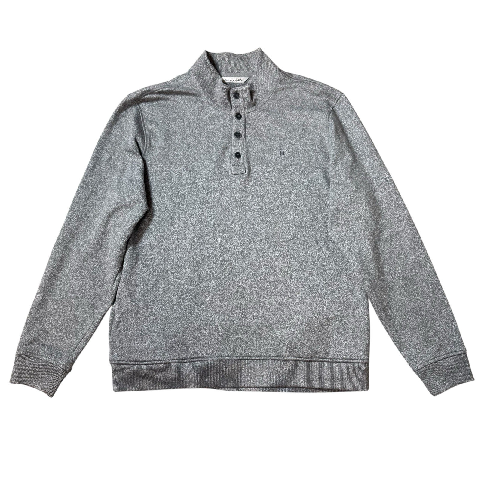Travis Mathew All Day Cruise Quarter Zip Fleece Pullover XXL Button Neck Gray gallery