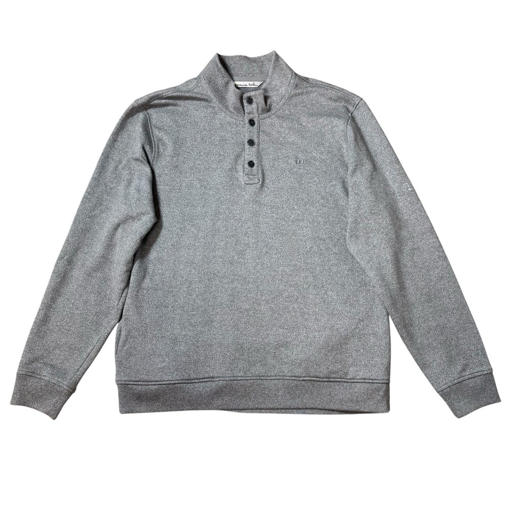 Travis Mathew All Day Cruise Quarter Zip Fleece Pullover XXL Button Neck Gray