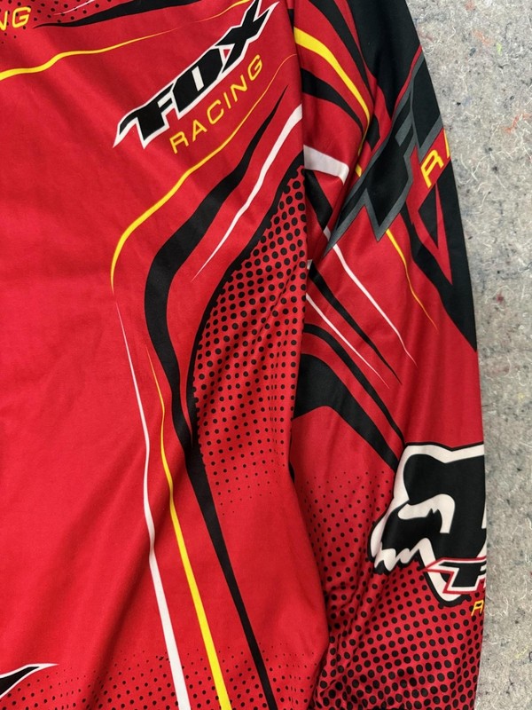 Fox Racing Jersey Mens Medium Red Motocross Long Sleeve Team X Graphic gallery