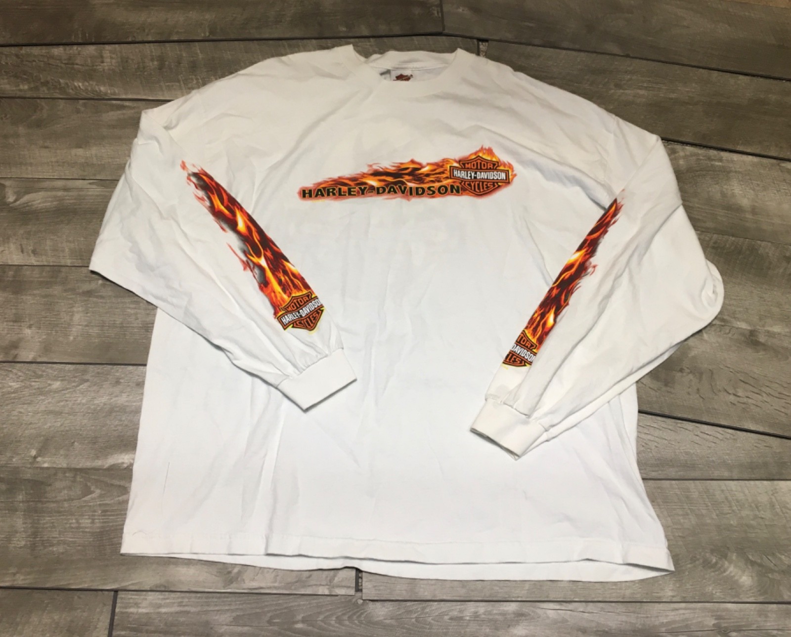 Harley-Davidson Motorcycle Long Sleeve Print TShirt Tee Adult Size 3XL Flames gallery