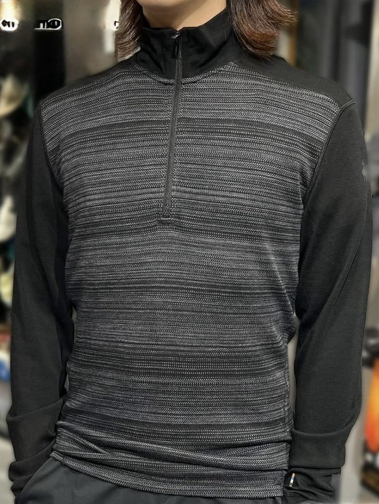 SMARTWOOL Classic Thermal Merino Base Layer 1/4 Zip Men’s 2XL BLACK COLOR SHIFT