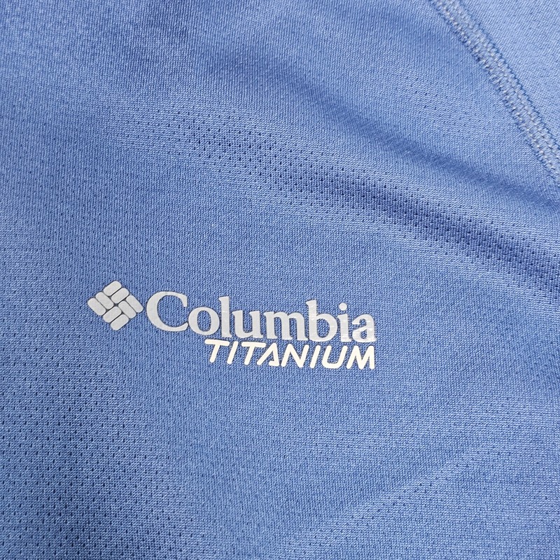 Columbia Titanium Omni-Freeze Zero Men's M Polo Shirt Short Sleeve 1/4 Zip Blue gallery