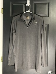 Gymshark Mens Vital Seamless 1/4 Zip Pullover Size XL Charcoal Gray