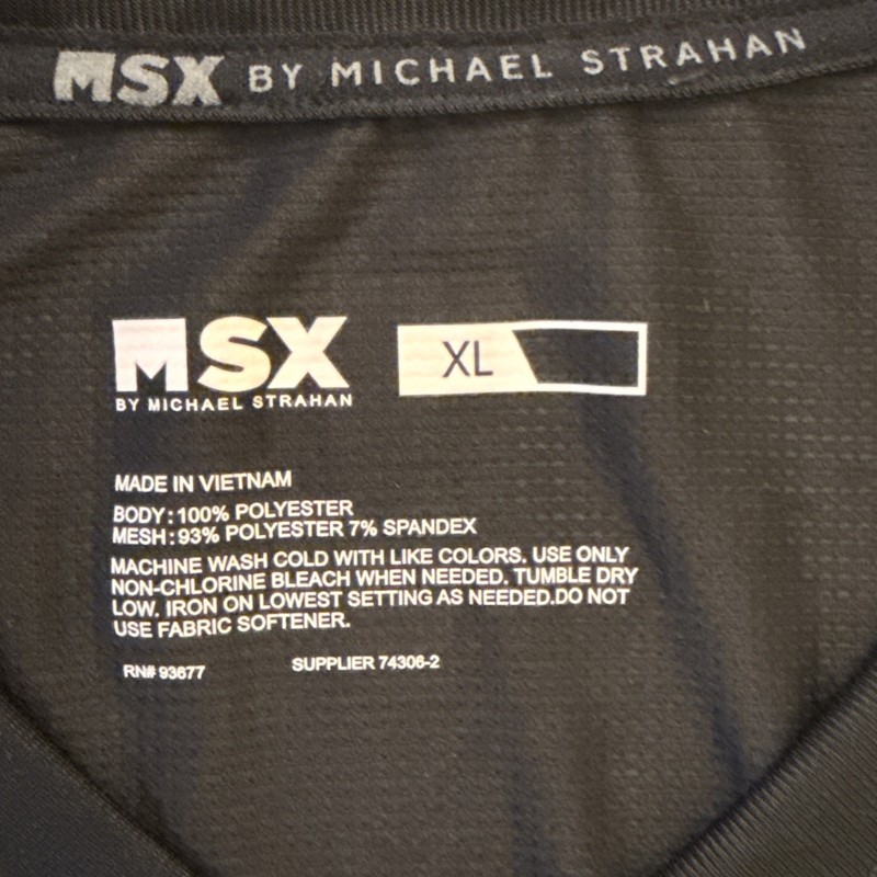 MAX By Michael Strahan V-Neck Black Mesh Back Muscle Sleeveless Shirt Sz XL EUC gallery