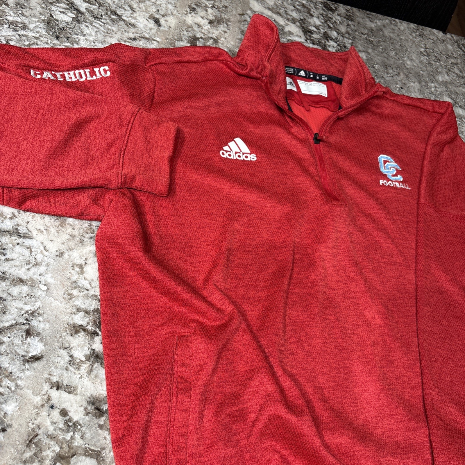Adidas Central Catholic Football Red Game Mode Quarter Zip Pullover - Men's 3XL gallery
