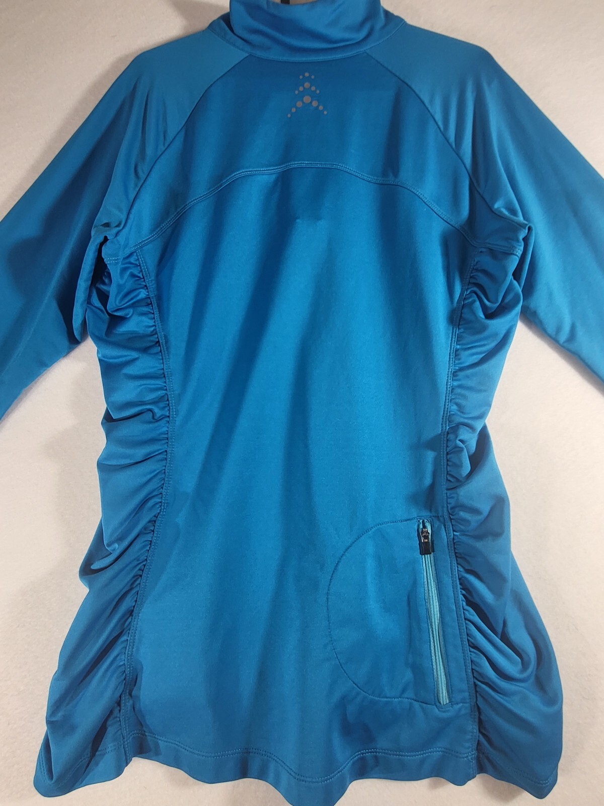 REI Shirt Men's Large Preformance Quarter Zip Long Sleeve Logo Blue gallery