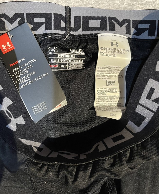 Men's sz Med Under Armour XC30 3/4 Compression Leggings Black/Gray 1285007 NWT gallery
