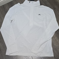 J.Lindeberg Light Mid Men’s L White 1/2 Zip Mock Neck Golf Pullover Top