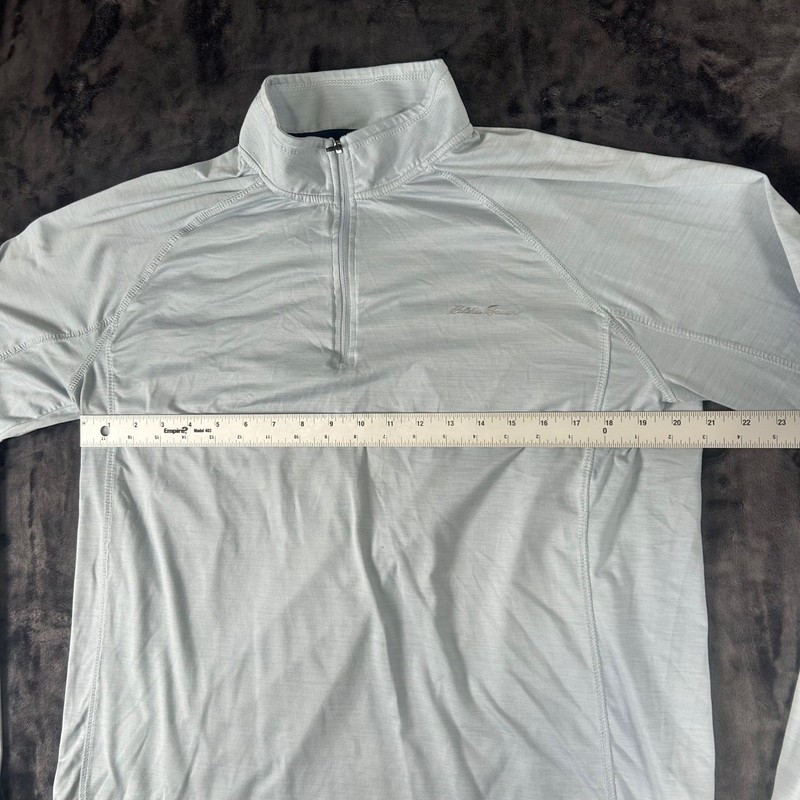 Eddie Bauer FreeDry 1/4 Zip Pullover Mens L Light Blue Heathered Activewear gallery