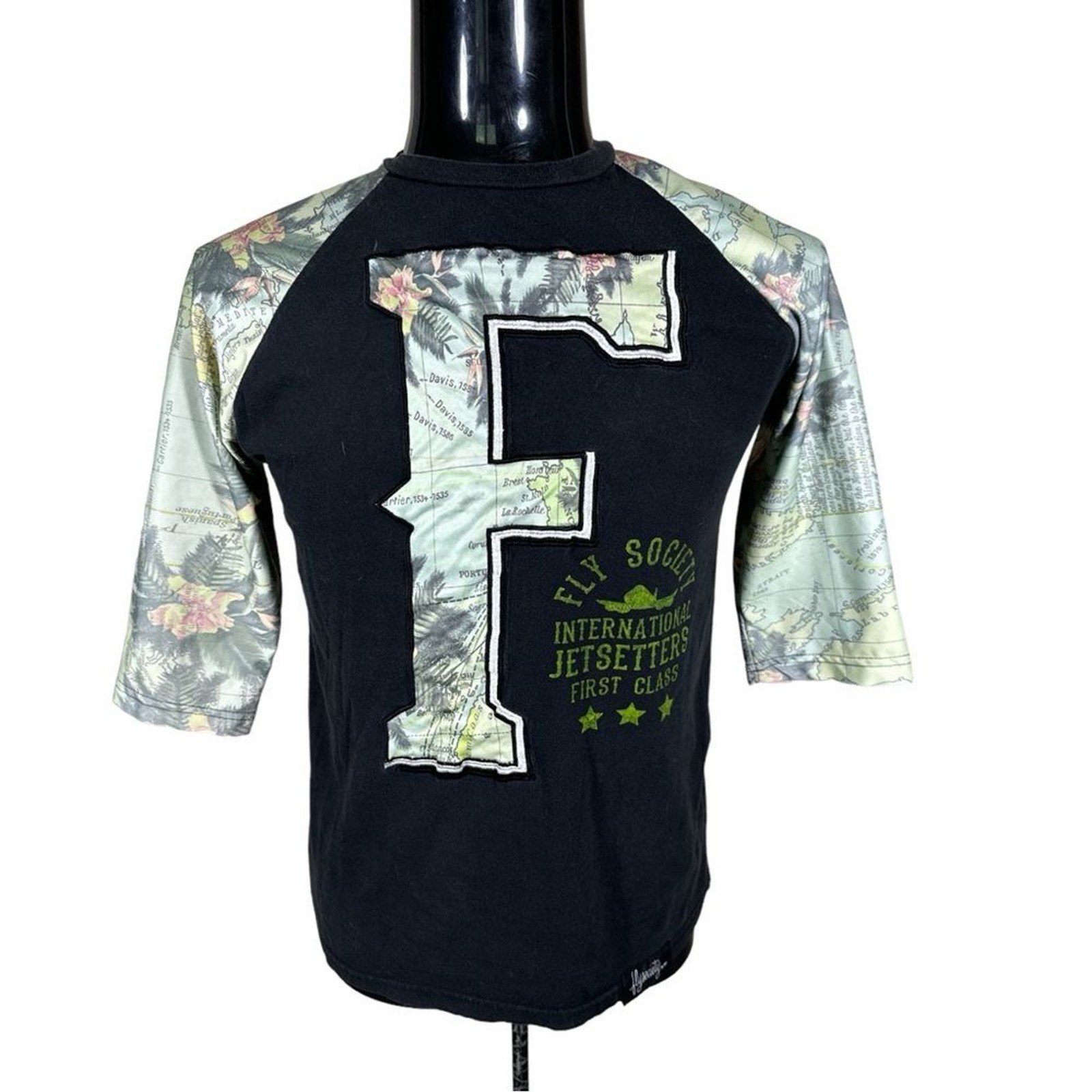 Fly Society Tropical Palm Print Rash Guard Board Shirt Beach Sun Vacation gallery