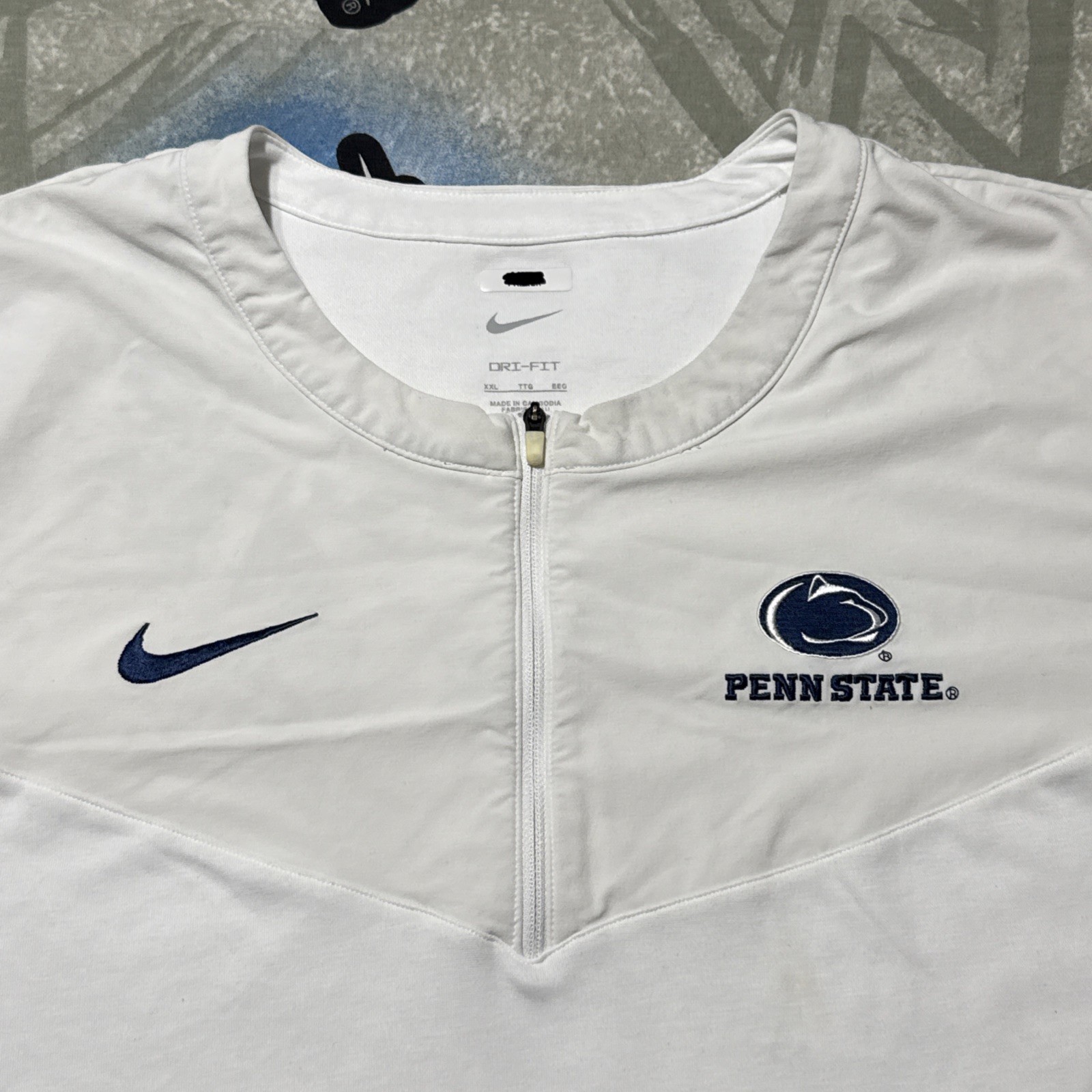 Penn State University Nittany Lions Team Nike Men's 2XL 1/4 Zip Pullover White gallery