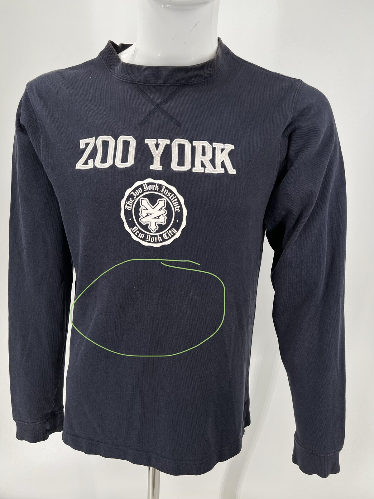 Vintage ZOO YORK Embroidered RARE Pullover Ribbed Casual Shirt Mens Small gallery