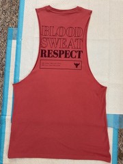 MENS BSR UNDER ARMOUR PROJECT ROCK BLOOD SWEAT RESPECT TANK TOP MAUVE SMALL