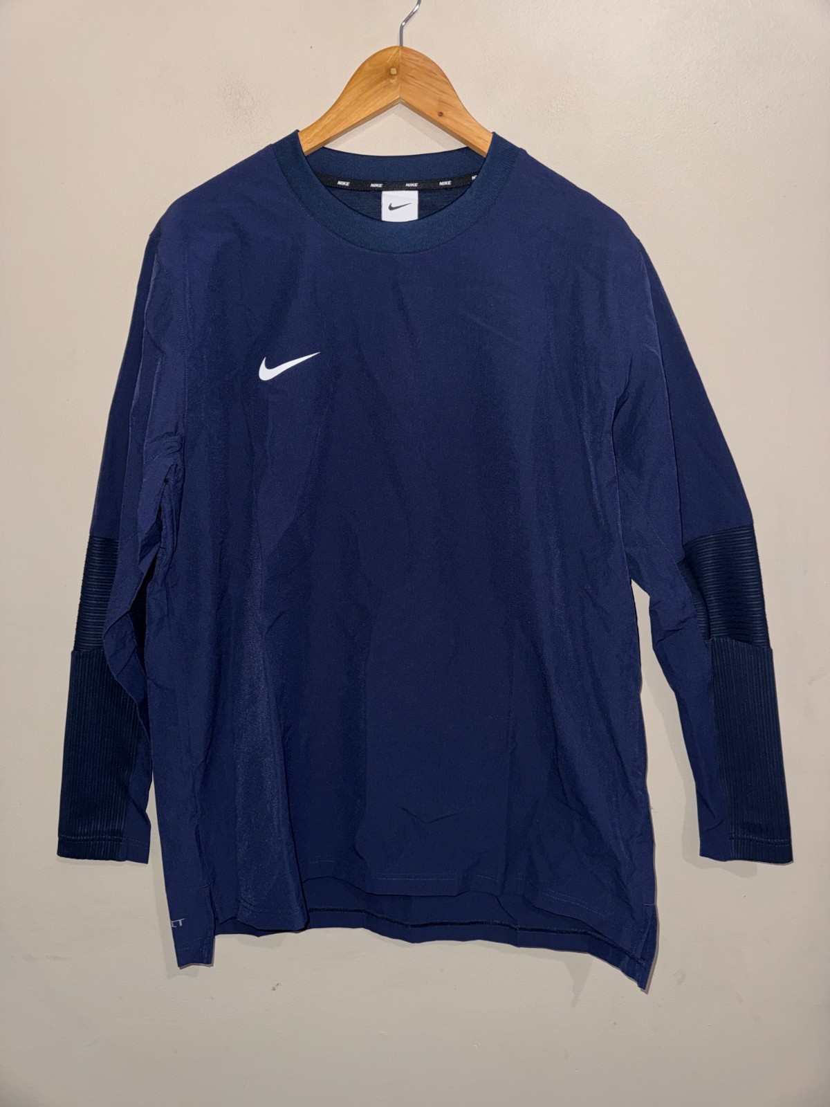 Nike Dri-Fit Lightweight Player Baseball Crewneck Pullover Navy FD4291-419 Men M gallery