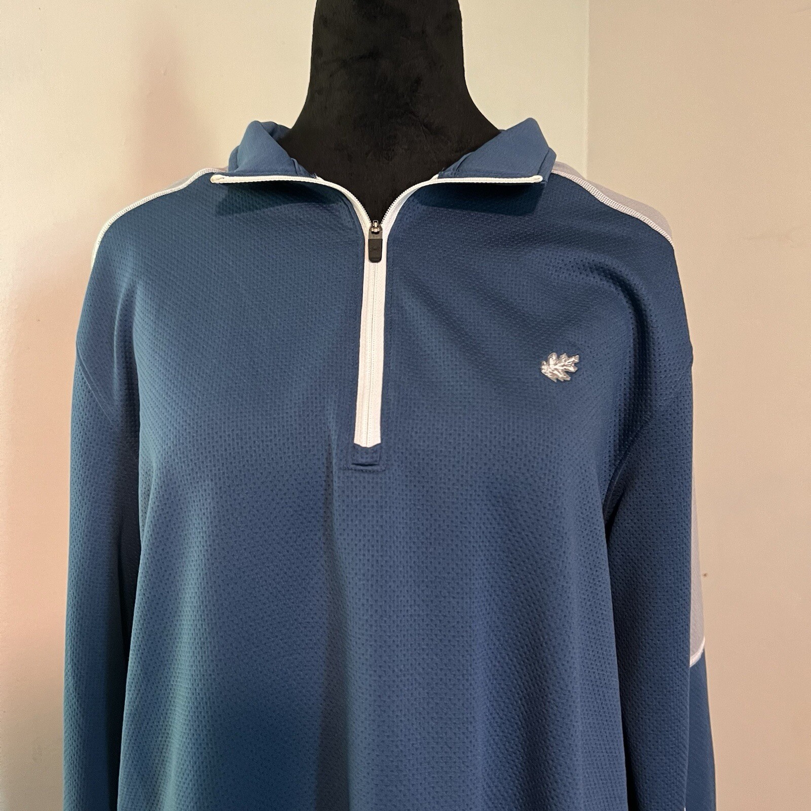 Under Armour Men All Season Gear L 1/4 Zip Sweater Pullover Loose Fit Blue Logo gallery
