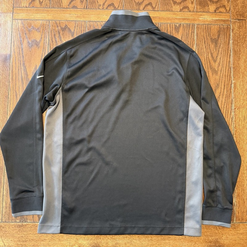 Nike Golf Pullover Men Large Black Gray Dri-FIT 1/4 Zip Long Sleeve US Steel USS gallery