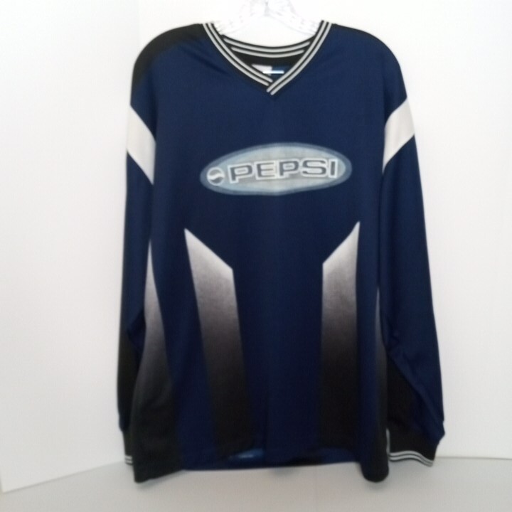 Vintage 90s Pepsi Generation Next Soda Pop Long Sleeves Shirt Blue Mens L/XL