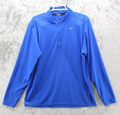 Nike Shirt Mens XL Blue Racer Dri-FIT 1/4 Zip Running Training Pullover 547793