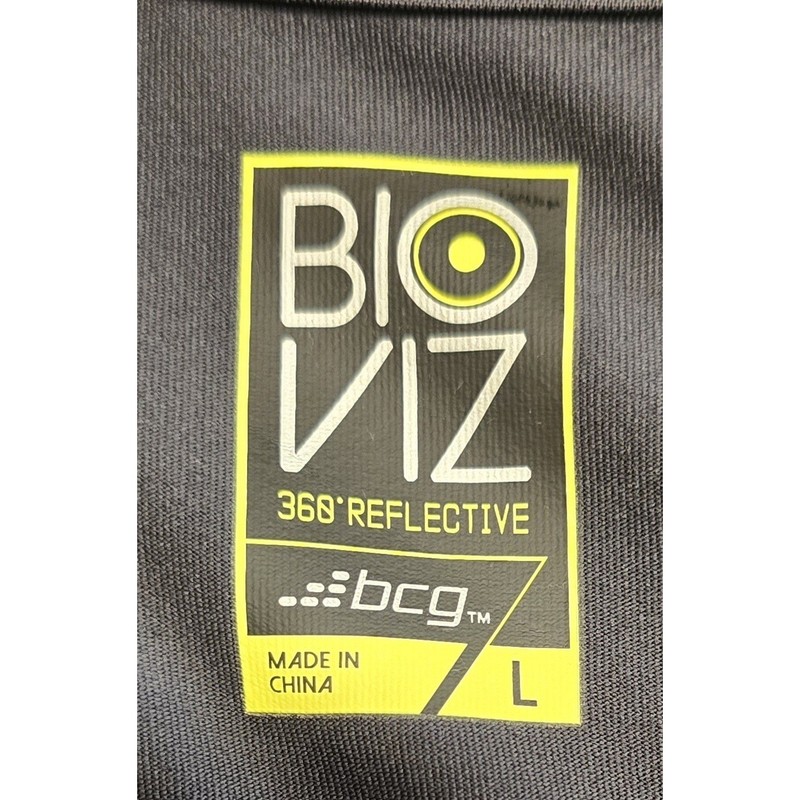 Men's Large Black Reflective Quarter Zip Shirt by BioViz Long Sleeve Thumb Holes gallery