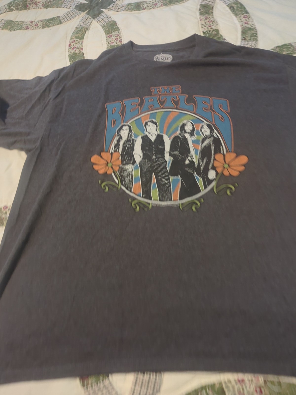 New The Beatles Large Men’s Gray Tee T-Shirt Top Vintage-style, Pre-owned gallery