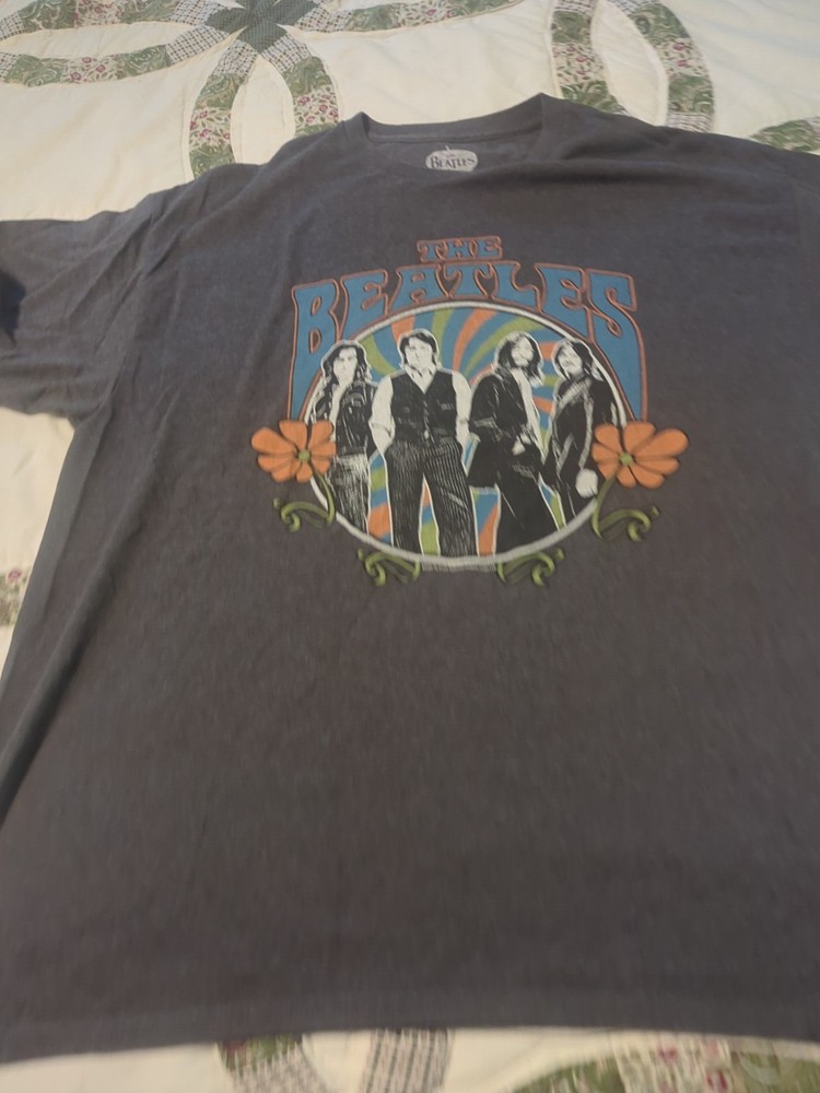 New The Beatles Large Men’s Gray Tee T-Shirt Top Vintage-style, Pre-owned
