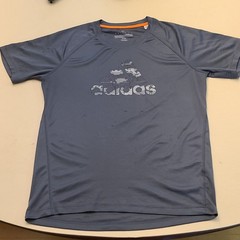 adidas Climalite Men’s Blue T-Shirt L Moisture Wicking Crew Neck Raglan Logo