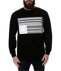 Black Scale Mens The Barcode Rebel LS Graphic T-Shirt