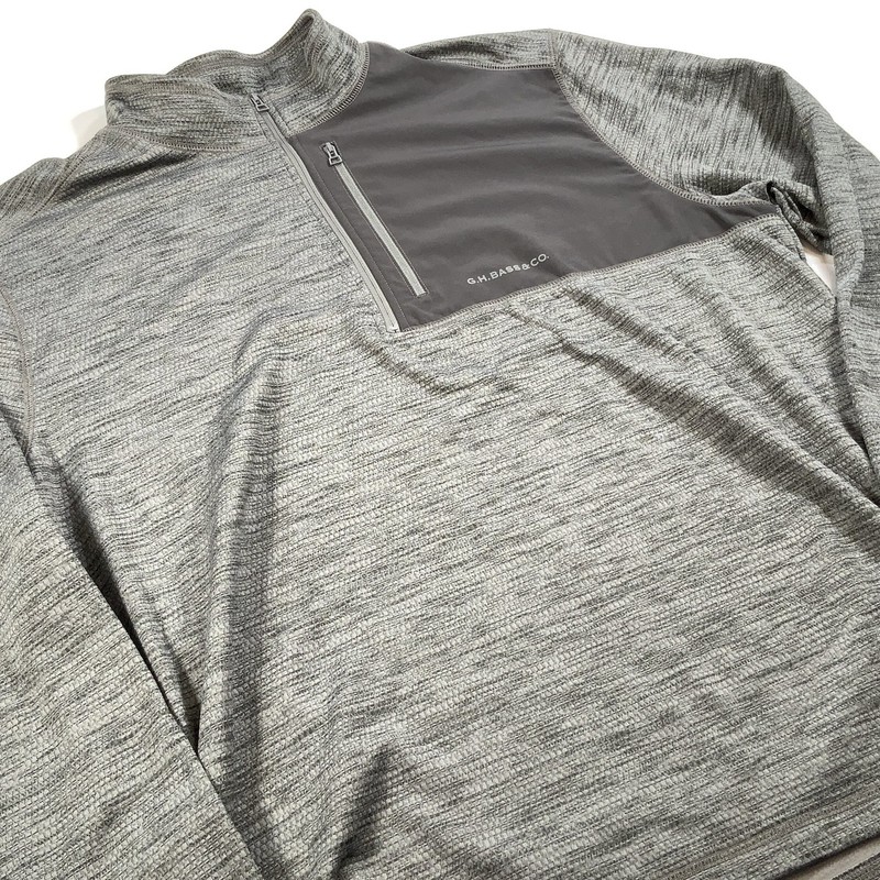 G H Bass & Co Quarter Zip Large Mens Green Stretch Pocket Hiking Outdoor gallery