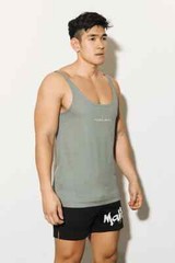 JJ Malibu Men’s Malibu Wide-Cut Tank Top – Concrete – Size L