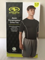 New Athletic Works Men’s Black Compression Crew Tee T-shirt Sz XL 46-48 (C57)