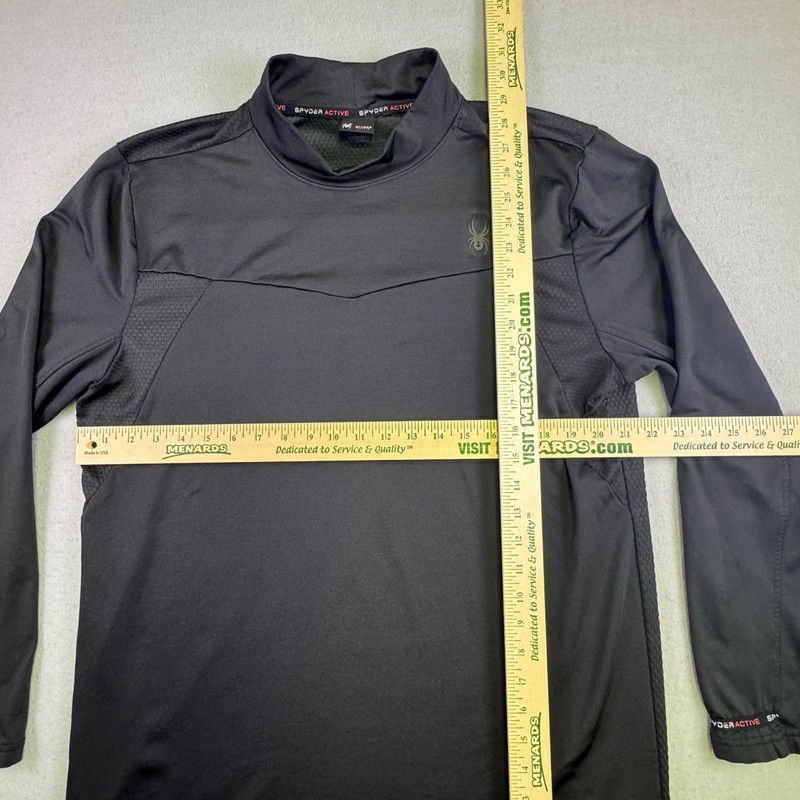 Spyder Active ProWEB Mens Mock Neck Long Sleeve Base Layer Shirt Black Size L gallery