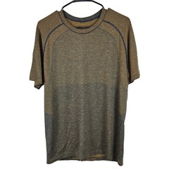 LULULEMON Mens Live in Practice Lightweight Tee T-Shirt Gold Black Mens Large