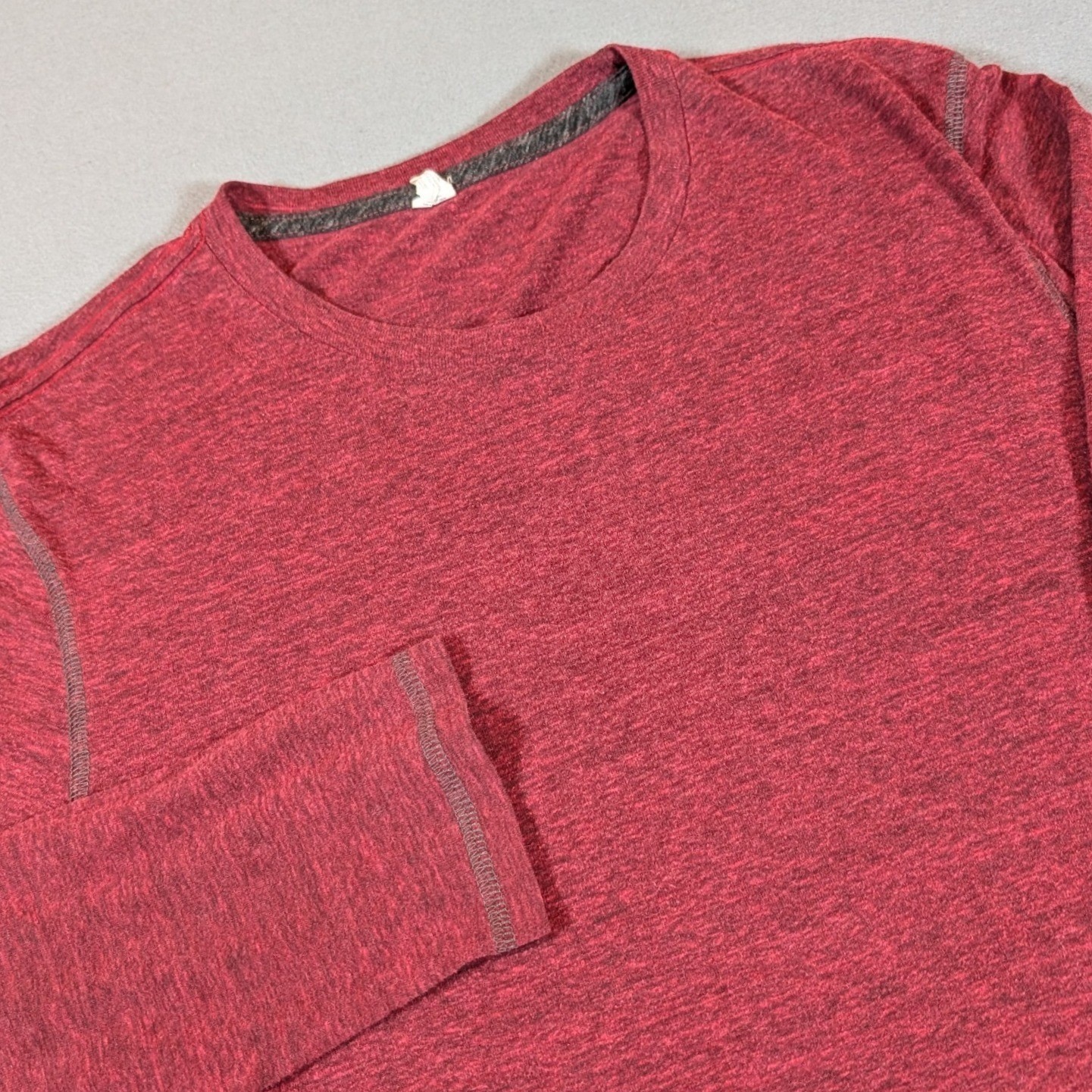 Alo Mens Long Sleeve Marled Performance Athletic Top Size L Red gallery
