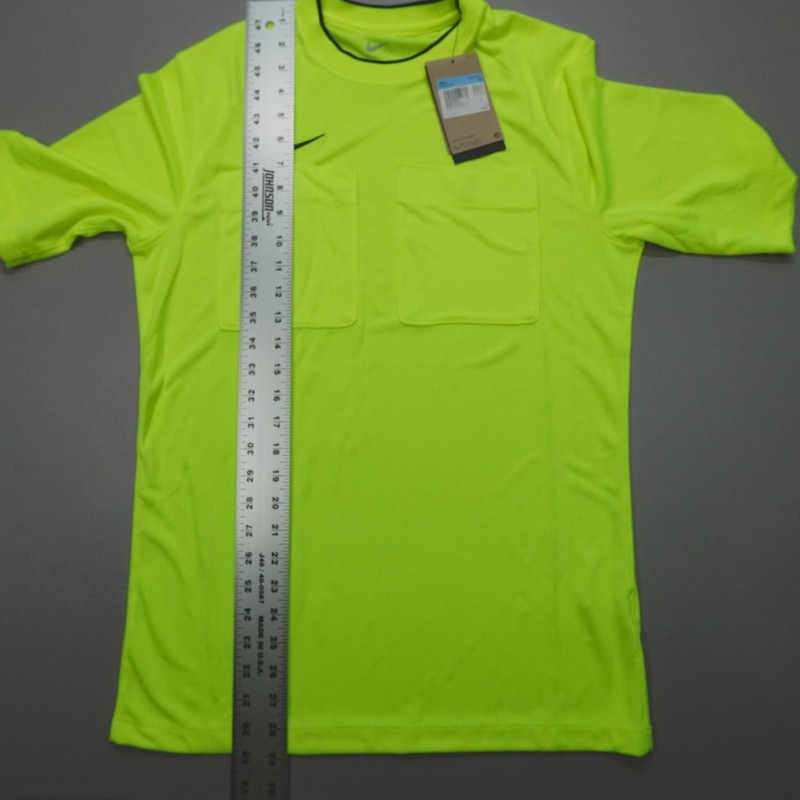 Nike Dri-Fit Safety Yellow SS Referee Pocket Shirt Slim Fit Men's M DH8024-702 gallery