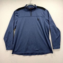 Spyder Active 1/4 Zip Pullover Mens Large Blue Lightweight Performance Active