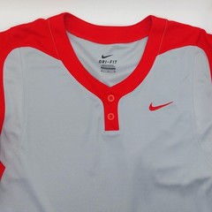 Nike Dri-Fit Baseball Jersey Two Button Henley Men’s XL Ohio State Colors NEW!