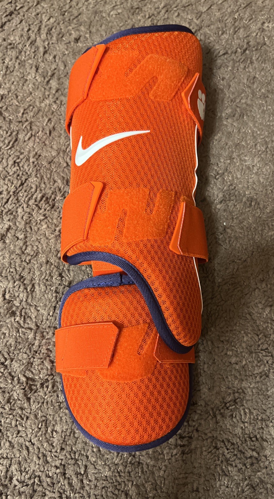 Nike Diamond Elite Team Issue PE Clemson Tigers Baseball Batter Right Leg Guard gallery
