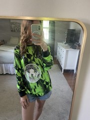 Adidas Allover Print Soccer Club Jersey in Solar Green and Black Size Medium