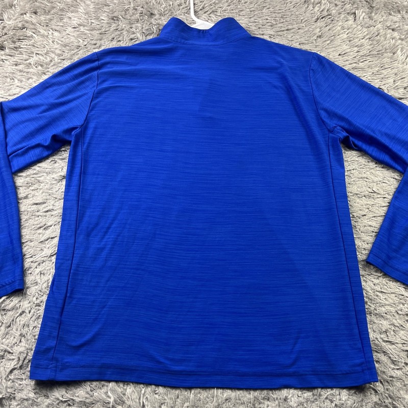 Nike Men's Breathe Dri-Fit 1/4 Zip Long Sleeve Training Shirt Large Blue Running gallery