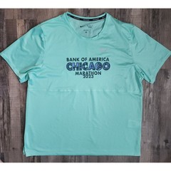 Nike T-Shirt Mens XL Teal Chicago Marathon 2023 Dri-FIT Running Performance