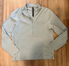 Lululemon Men’s Surge Soft Jersey Half Zip Heather Silver Size Large