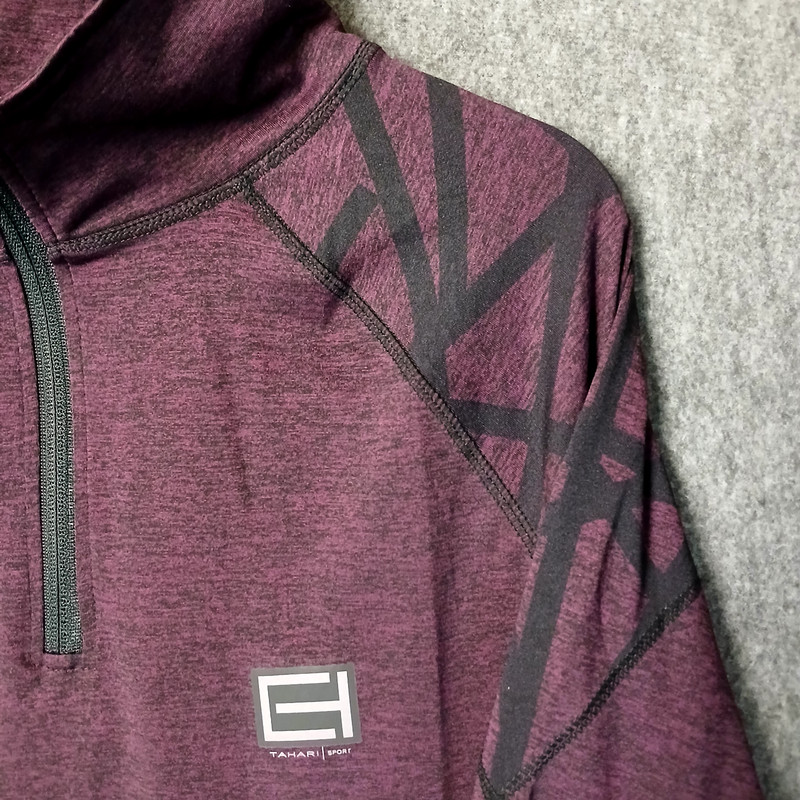Tahari Sport Shirt Mens XL Athleisure Pullover 1/4 Zip Heather L/SLV Performance gallery