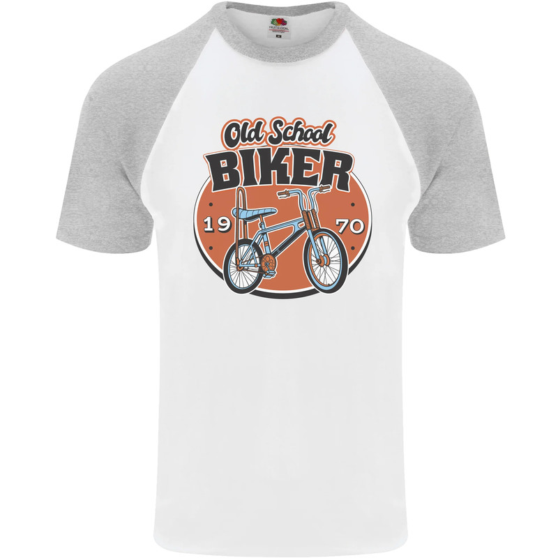 Old School Biker Bicycle Chopper Cycling Mens S/S Baseball T-Shirt gallery