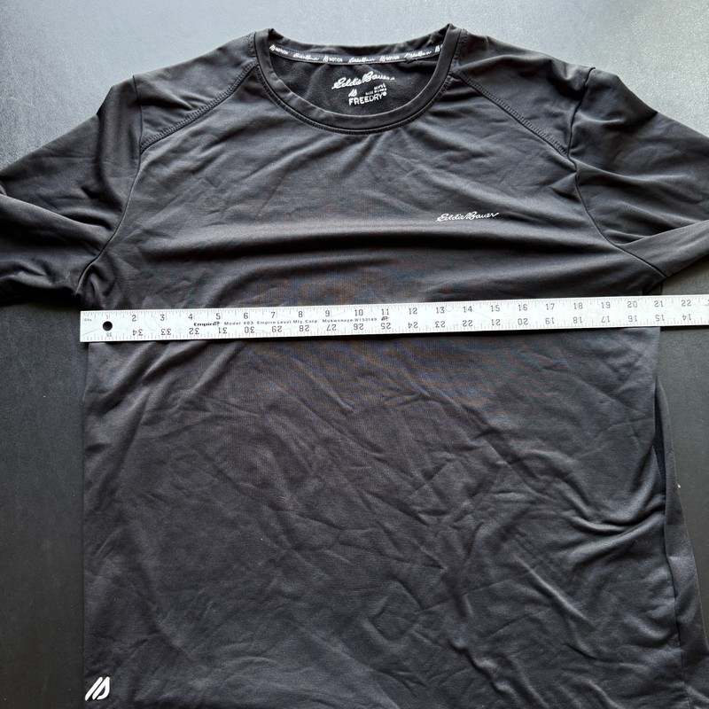 Eddie Bauer FreeDry Motion Shirt Mens L Black Performance Long Sleeve Crew Neck gallery