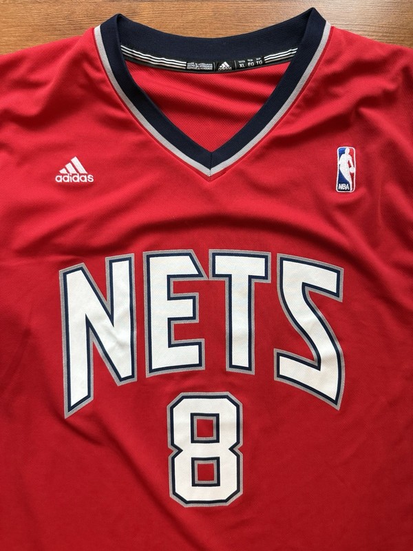 Adidas New Jersey Nets Deron Williams #8 NBA Jersey Men’s XL Red Authentic gallery