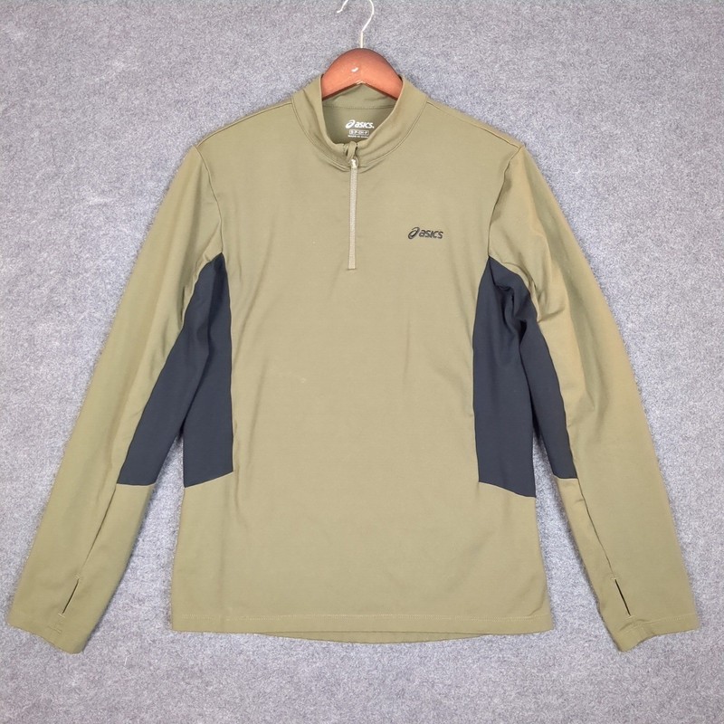 Asics Mens Small 1/4 Zip Pullover Athletic Running Top Thumbhole gallery
