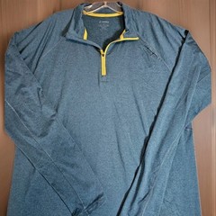Brooks Dash Men’s Large T-Shirt Blue Running Quarter Zip Long Sleeve