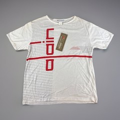 Alain Shirt Men’s Large 14 Side Line-T Tennis White Red New With Tags Nos